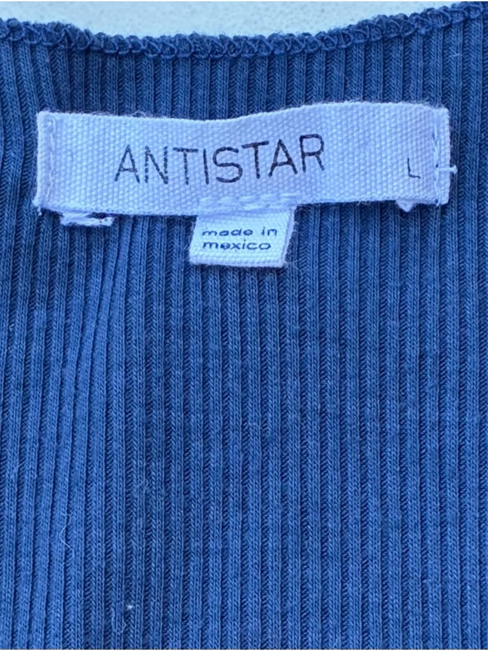 Antistar Blue Ruched V-Neck Crop Top - Picture 3 of 6